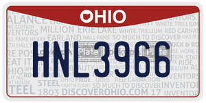 HNL3966  license plate in OH