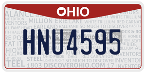 HNU4595  license plate in OH