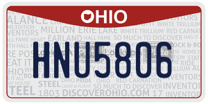 HNU5806  license plate in OH