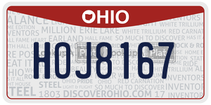 HOJ8167  license plate in OH
