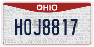 HOJ8817  license plate in OH