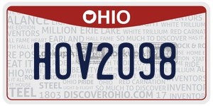 HOV2098 license plate in Ohio
