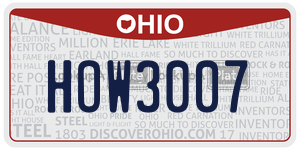HOW3007  license plate in OH