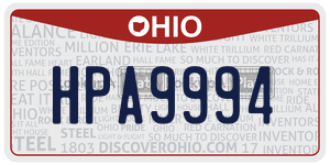 HPA9994  license plate in OH