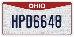 HPD6648 license plate in Ohio