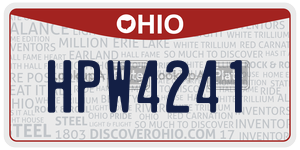 HPW4241  license plate in OH