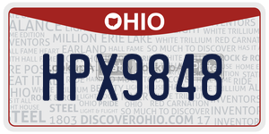 HPX9848  license plate in OH