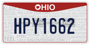 HPY1662 license plate in Ohio