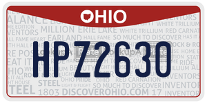 HPZ2630  license plate in OH
