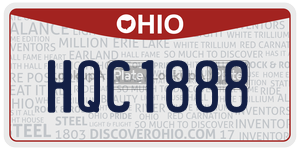 HQC1888  license plate in OH