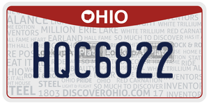 HQC6822  license plate in OH