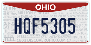 HQF5305 license plate in Ohio
