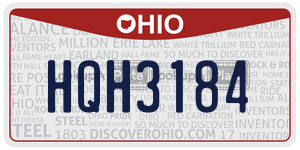 HQH3184 license plate in Ohio