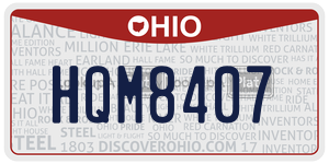 HQM8407  license plate in OH