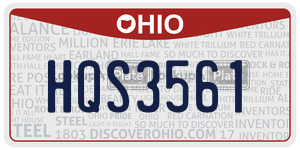 HQS3561 license plate in Ohio