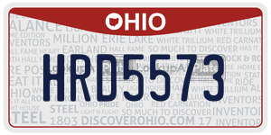 HRD5573 license plate in Ohio