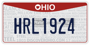 HRL1924  license plate in OH