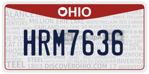 HRM7636 license plate in Ohio