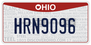 HRN9096 license plate in Ohio