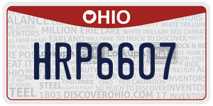 HRP6607  license plate in OH
