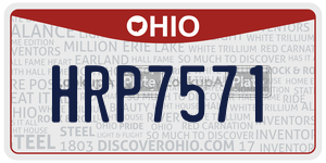HRP7571 license plate in Ohio