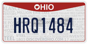HRQ1484  license plate in OH