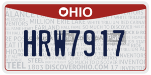 HRW7917  license plate in OH