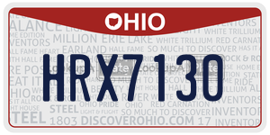 HRX7130 license plate in Ohio
