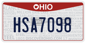 HSA7098 license plate in Ohio