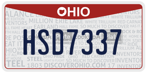 HSD7337 license plate in Ohio