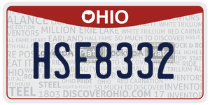 HSE8332 license plate in Ohio