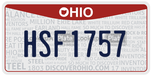 HSF1757  license plate in OH