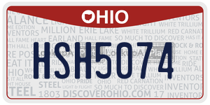 HSH5074  license plate in OH