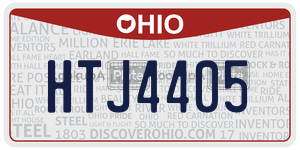 HTJ4405 license plate in Ohio