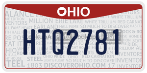 HTQ2781 license plate in Ohio