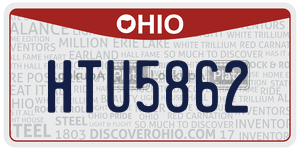 HTU5862 license plate in Ohio