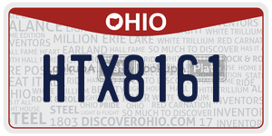 HTX8161 license plate in Ohio