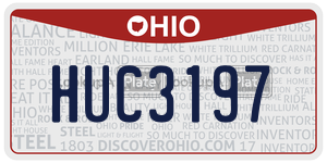 HUC3197  license plate in OH