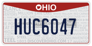 HUC6047  license plate in OH