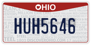 HUH5646 license plate in Ohio