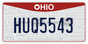 HUQ5543  license plate in OH