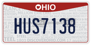 HUS7138  license plate in OH
