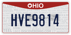 HVE9814 license plate in Ohio
