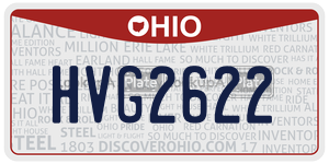 HVG2622 license plate in Ohio