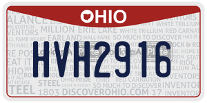 HVH2916  license plate in OH
