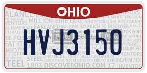 HVJ3150 license plate in Ohio