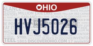 HVJ5026  license plate in OH