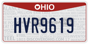 HVR9619 license plate in Ohio