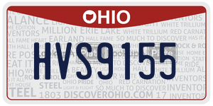 HVS9155 license plate in Ohio