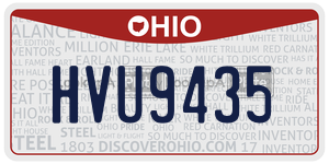 HVU9435  license plate in OH